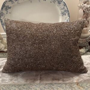 Elegant Bronze/Champagne Sparkle Holiday Calvin Klein Vintage Decorative Pillow